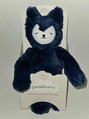 NEW Slumberkins Navy Blue Fox Plush Lovey 12" Baby Toy Soft Stuffed Toy